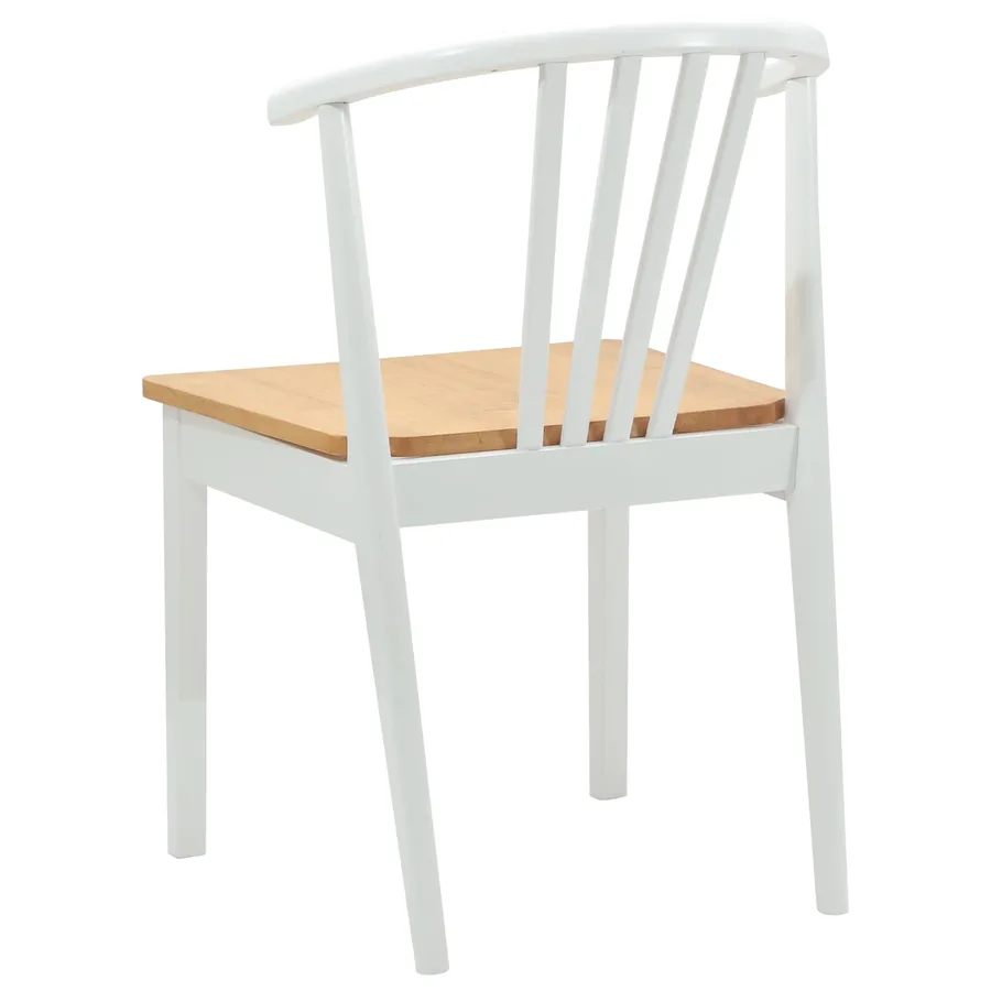 Chaise de salle à manger 2 pcs blanc et naturel - 7