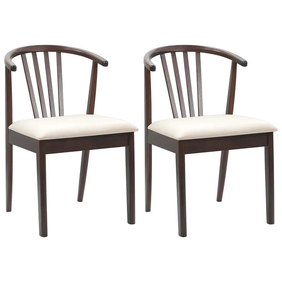 Chaise de salle à manger 2 pcs Marron clair et clair - 2