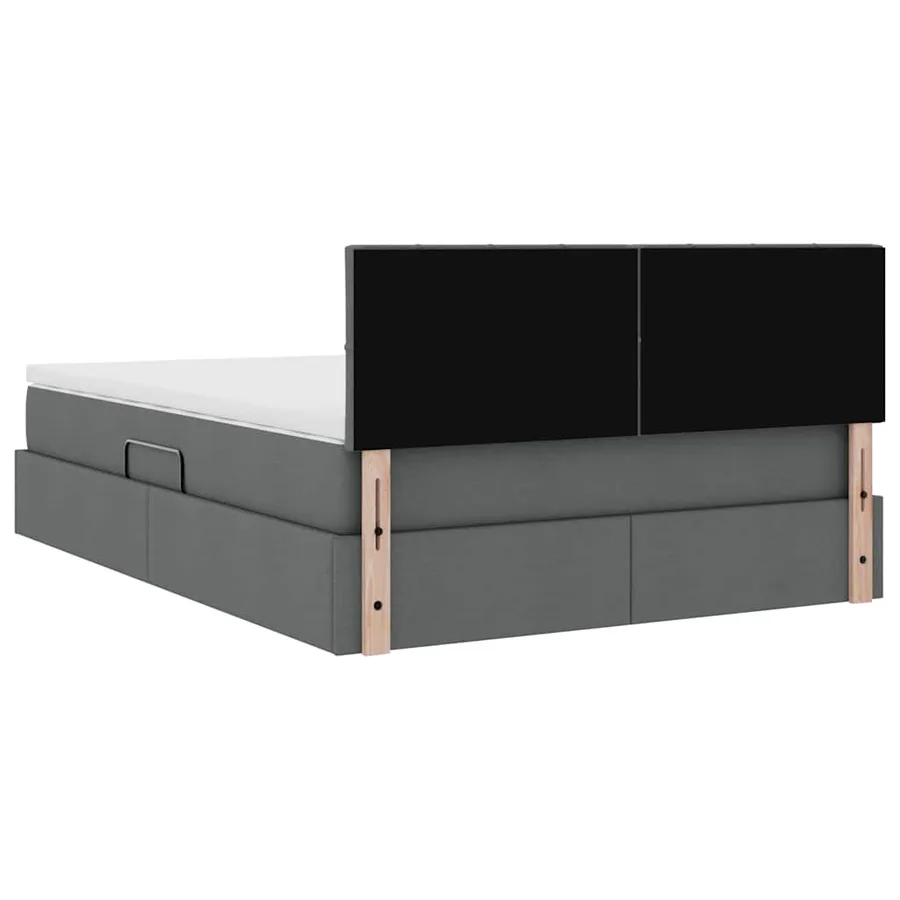 Lit avec rangement et matelas Gris foncé 140 x 190 cm - 11