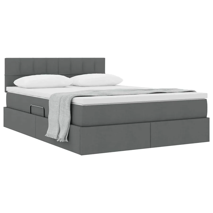 Lit avec rangement et matelas Gris foncé 140 x 190 cm - 3