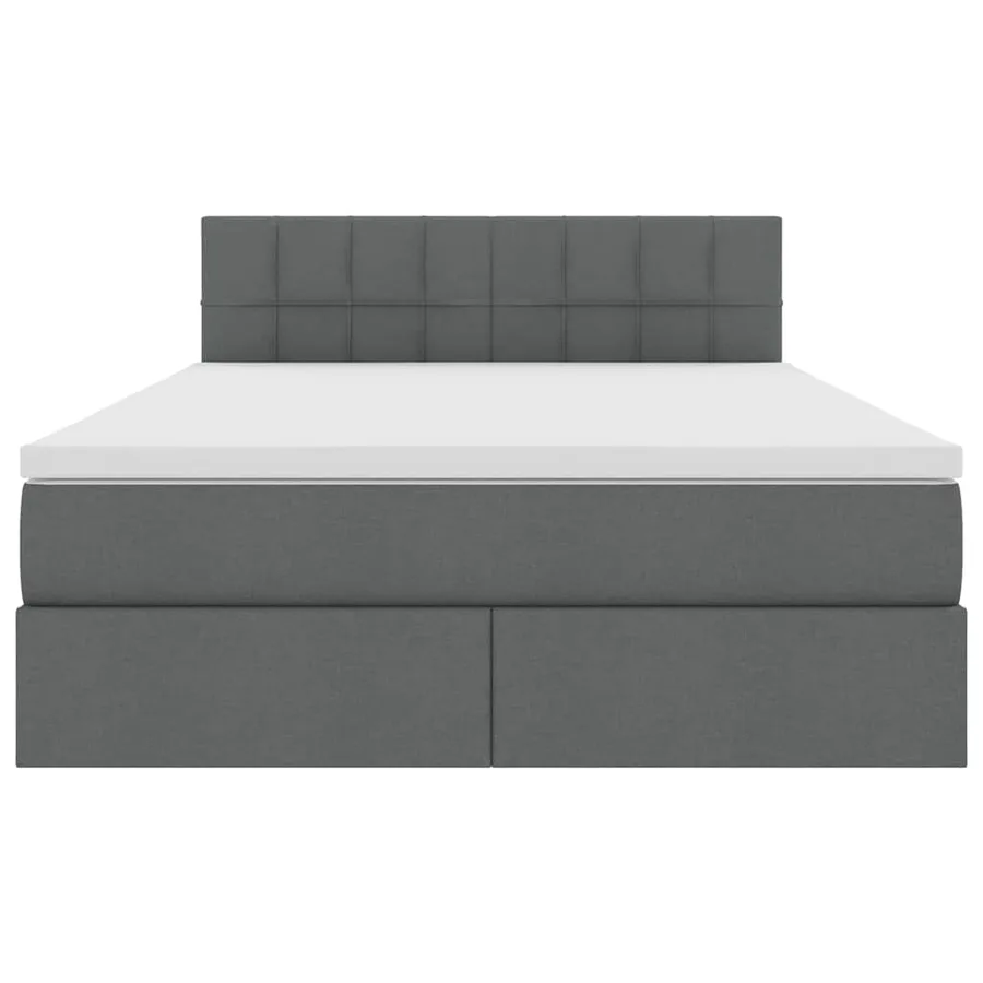Lit avec rangement et matelas Gris foncé 140 x 190 cm - 7