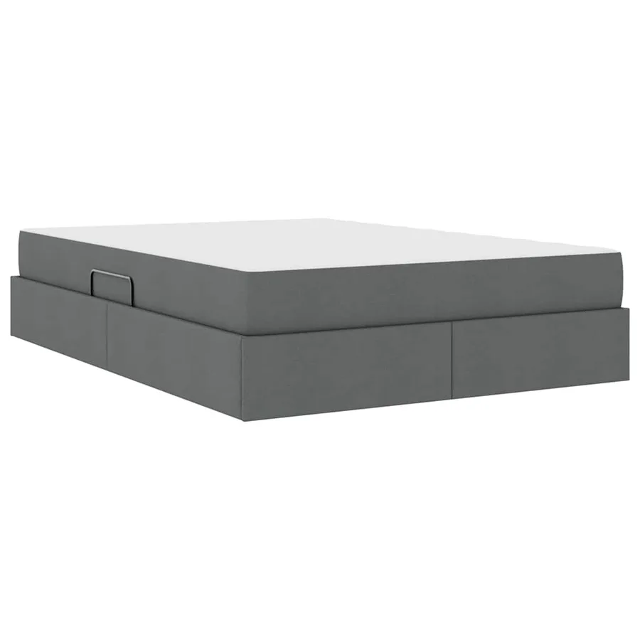 Lit avec rangement et matelas Gris foncé 140 x 190 cm Polyester - 5