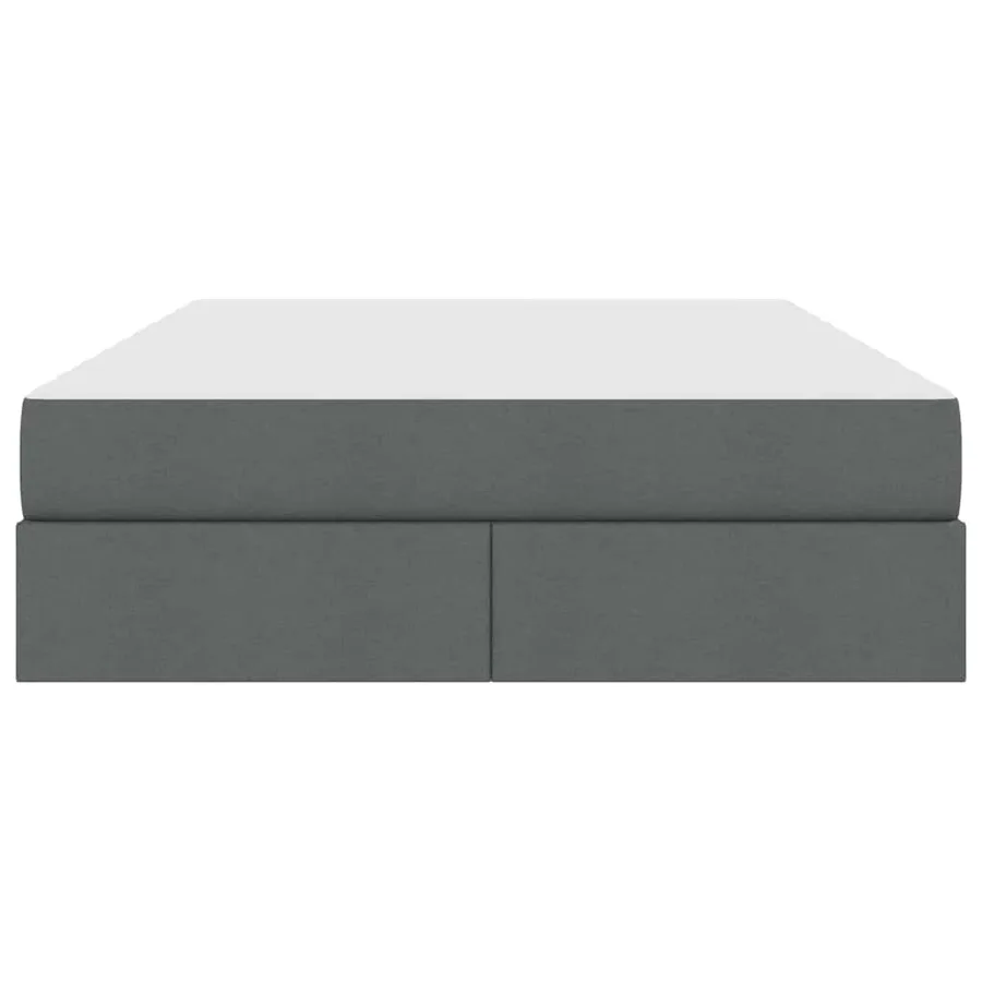 Lit avec rangement et matelas Gris foncé 140 x 190 cm Polyester - 7