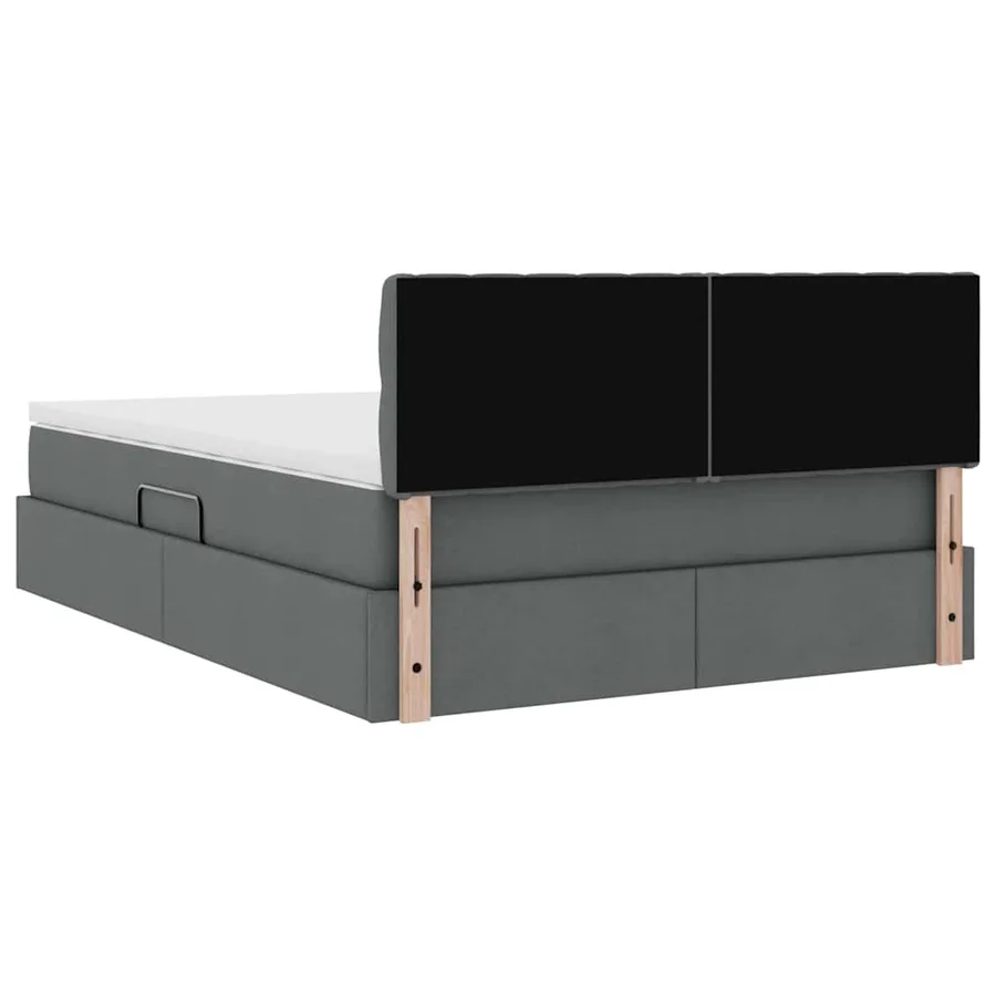 Lit avec rangement et matelas Gris foncé 140 x 190 cm - 11