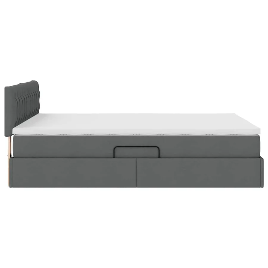 Lit avec rangement et matelas Gris foncé 140 x 190 cm - 8