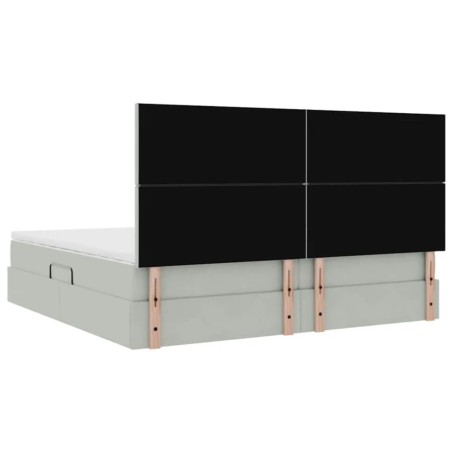 Lit de rangement LED avec matelas Gris clair 200 x 200 cm - 12