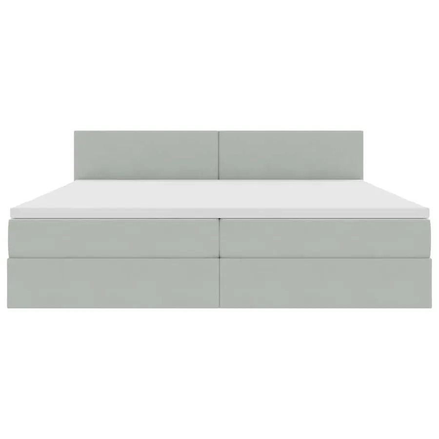 Lit de Rangement Gris clair 200 x 200 cm Velours - 7