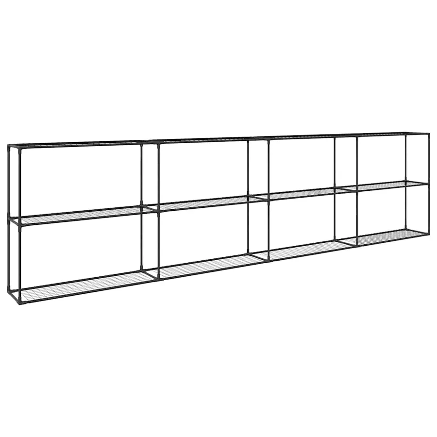 Support de plantes à 3 niveaux Noir 400 x 32 x 104 cm Acier - 2