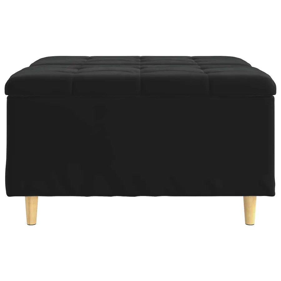 Pouf de rangement avec coussin Noir 80 x 80 x 45 cm Velours - 6
