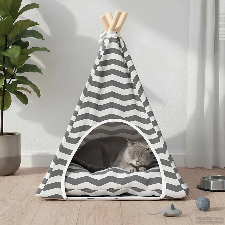 Teepee pour animaux de compagnie avec coussin 50 x 50 x 60 cm - 3