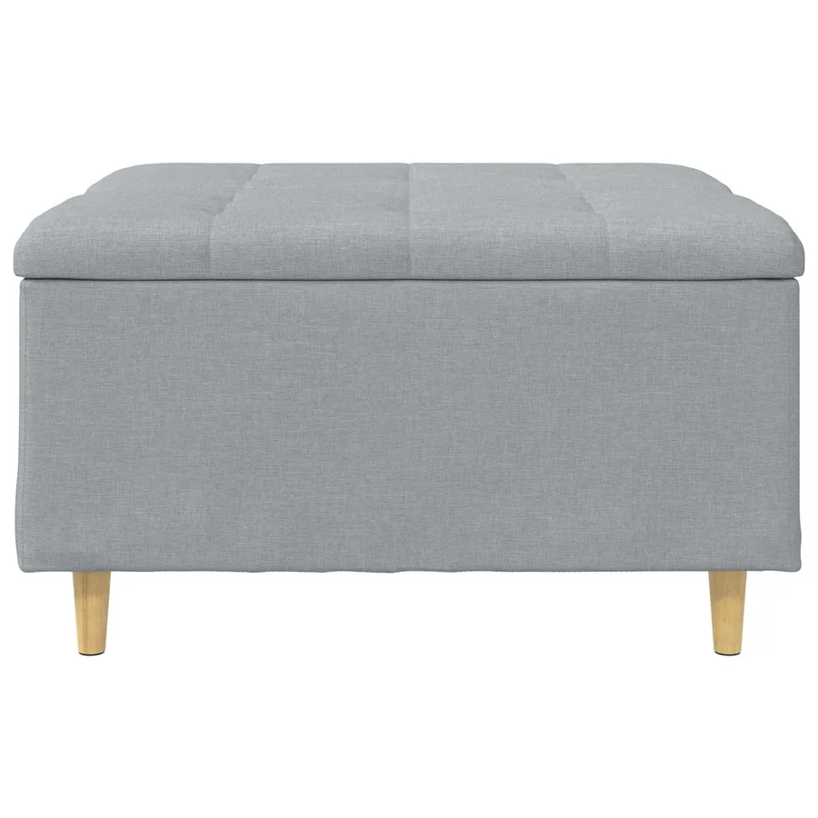 Pouf de rangement avec coussin Gris clair 80 x 80 x 45 cm tissu - 6
