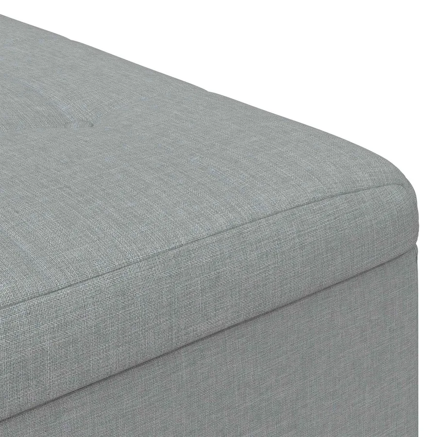 Pouf de rangement avec coussin Gris clair 80 x 80 x 45 cm tissu - 7