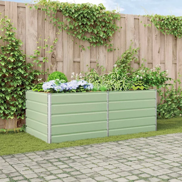 Jardinière Vert pastel 195 x 100 x 75 cm Acier galvanisé
