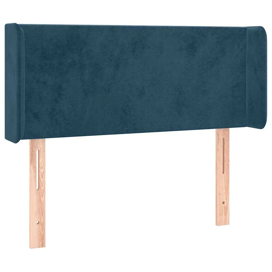 Tête de lit avec oreilles Bleu foncé 93x16x78/88 cm Velours - 2