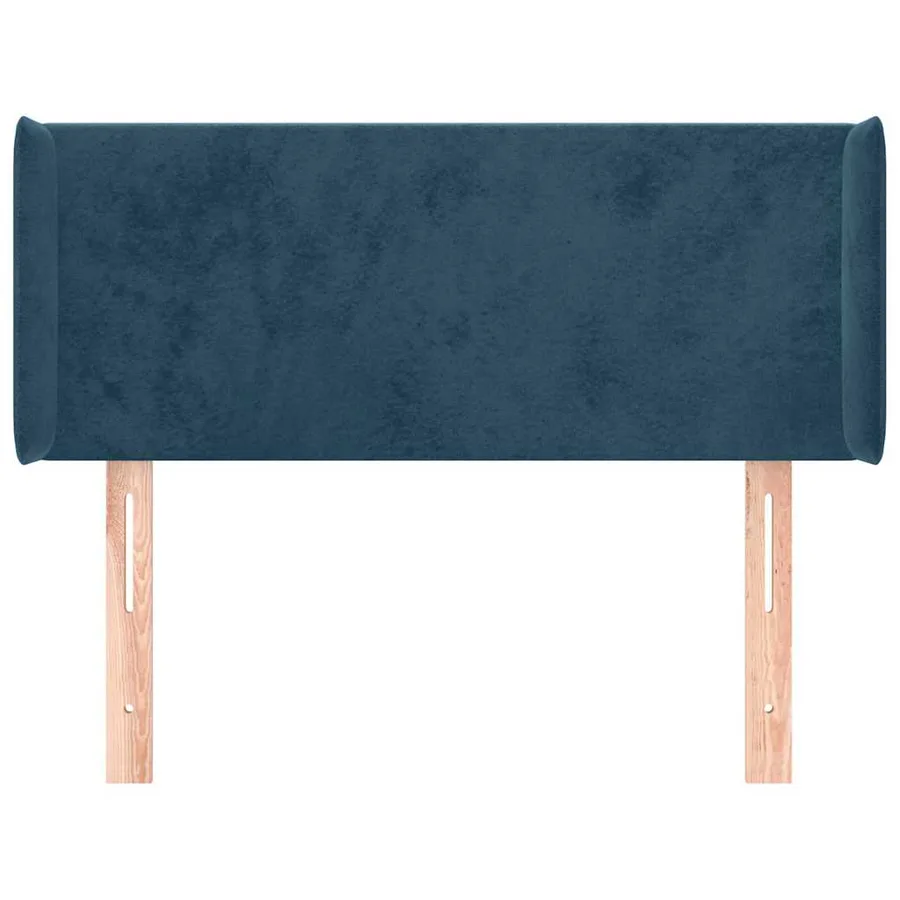 Tête de lit avec oreilles Bleu foncé 93x16x78/88 cm Velours - 3