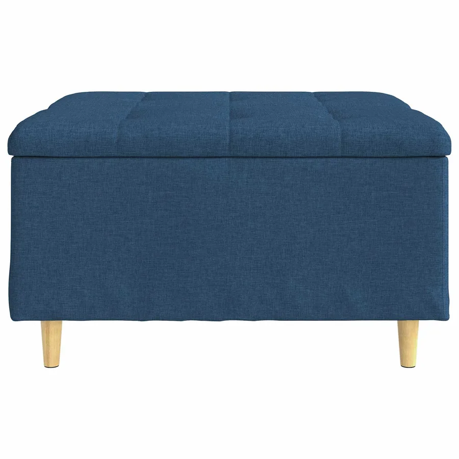 Pouf de rangement avec coussin Bleu 80 x 80 x 45 cm tissu - 6