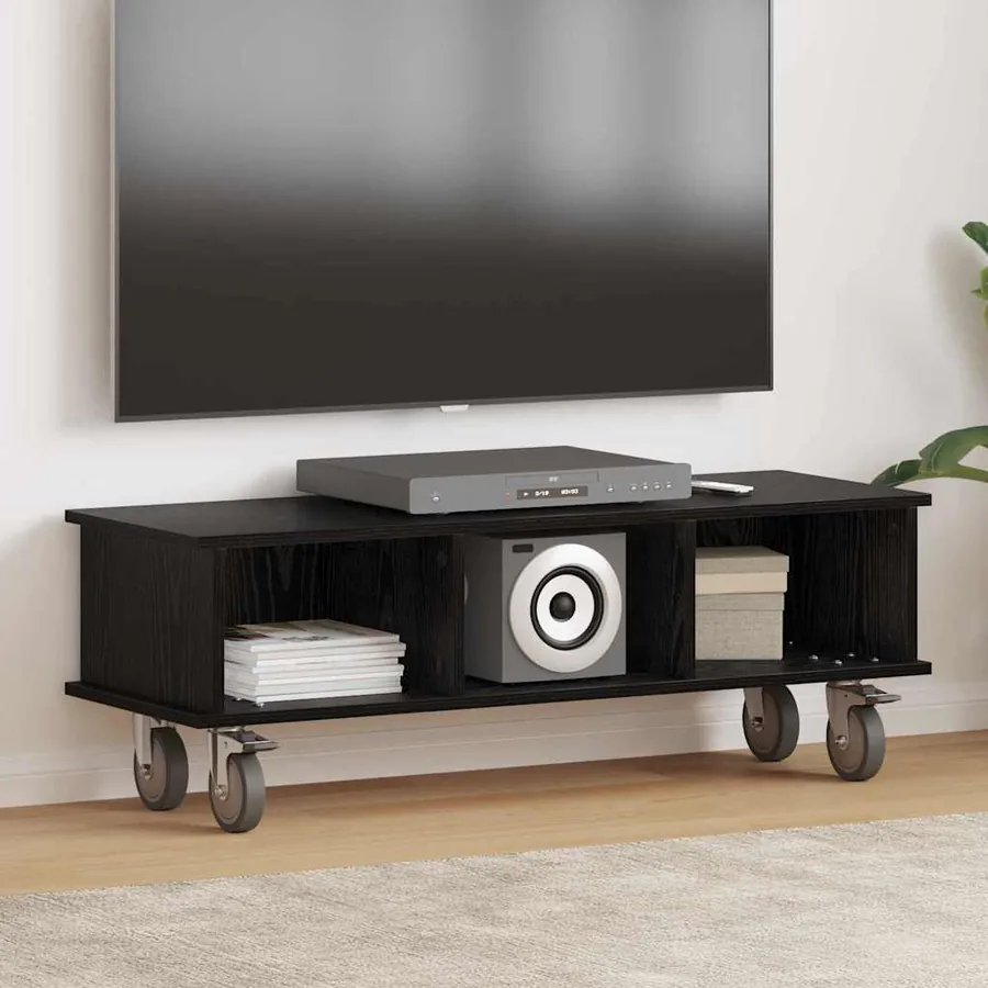 Meuble TV Chêne noir 100 x 35 x 35 cm Bois d'ingénierie