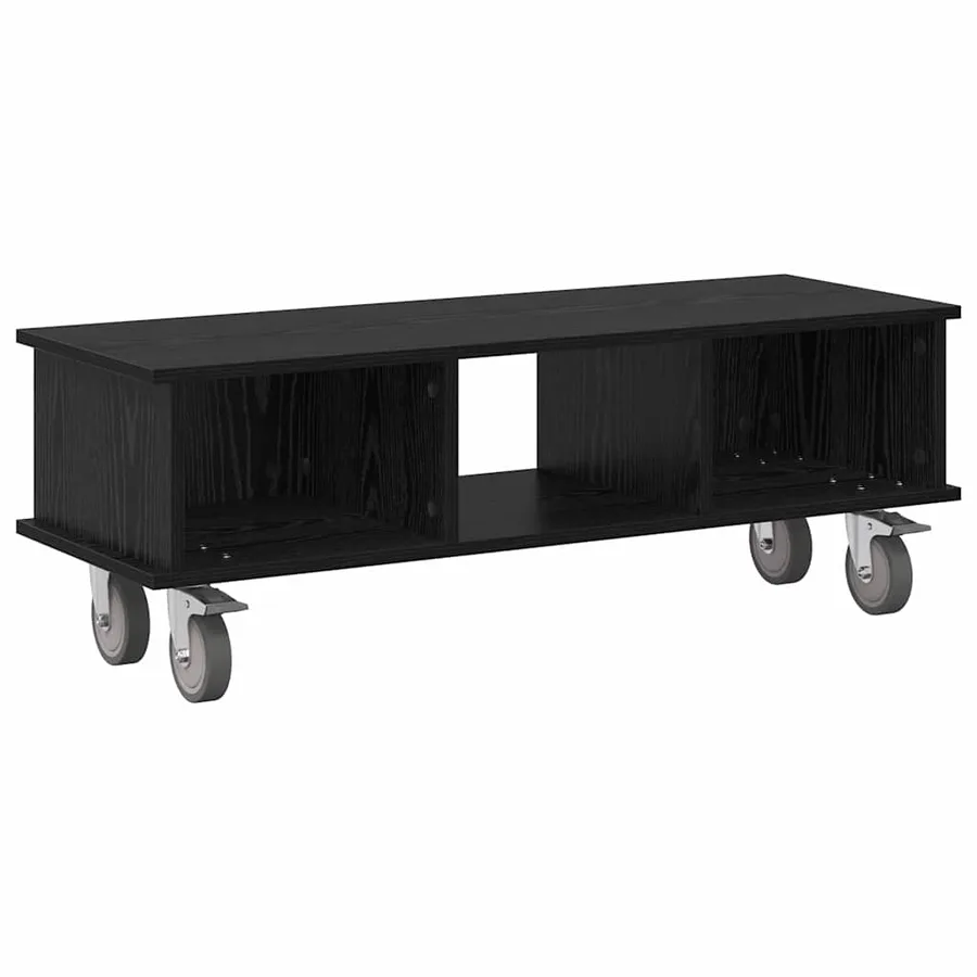 Meuble TV Chêne noir 100 x 35 x 35 cm Bois d'ingénierie - 2