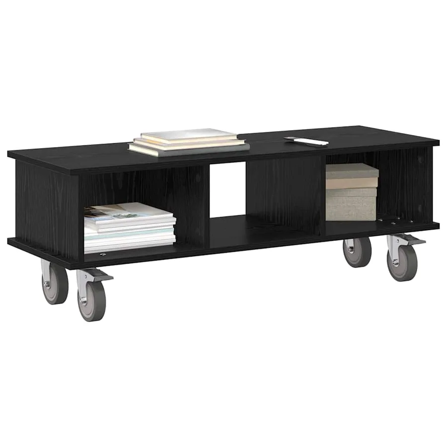 Meuble TV Chêne noir 100 x 35 x 35 cm Bois d'ingénierie - 3