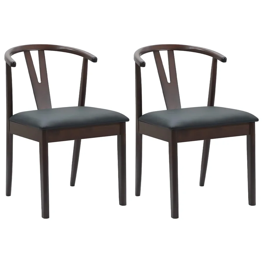 Chaise de salle à manger 2 pcs Marron clair et noir - 2