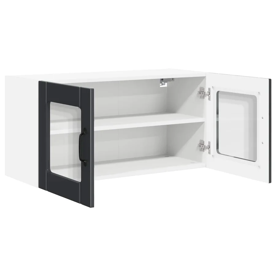 Cabinet de Verre Mural PORTO Noir 80 x 31 x 40 cm - 5