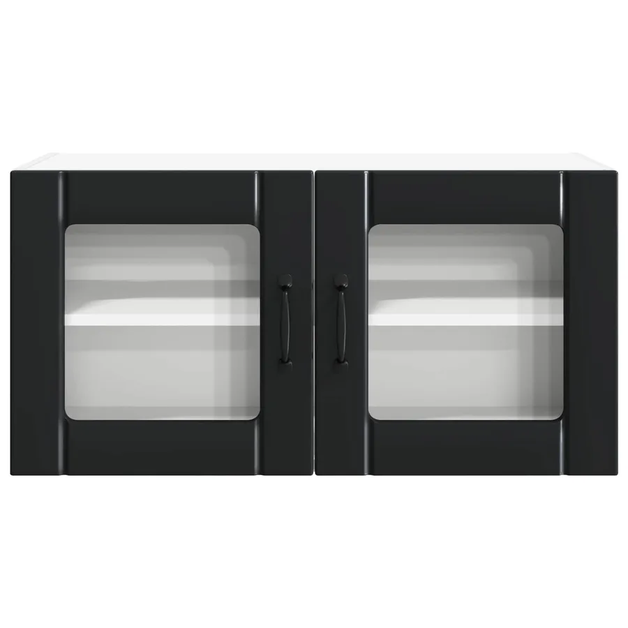 Cabinet de Verre Mural PORTO Noir 80 x 31 x 40 cm - 6