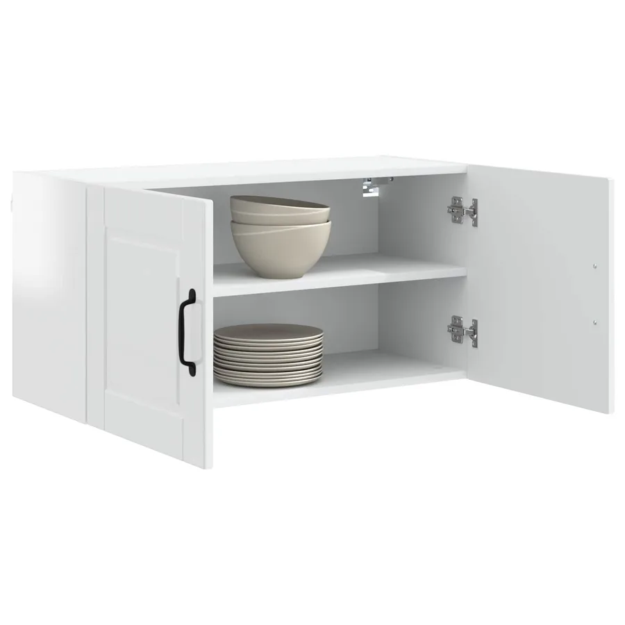 Meuble mural PORTO Blanc brillant 80 x 31 x 40 cm - 3