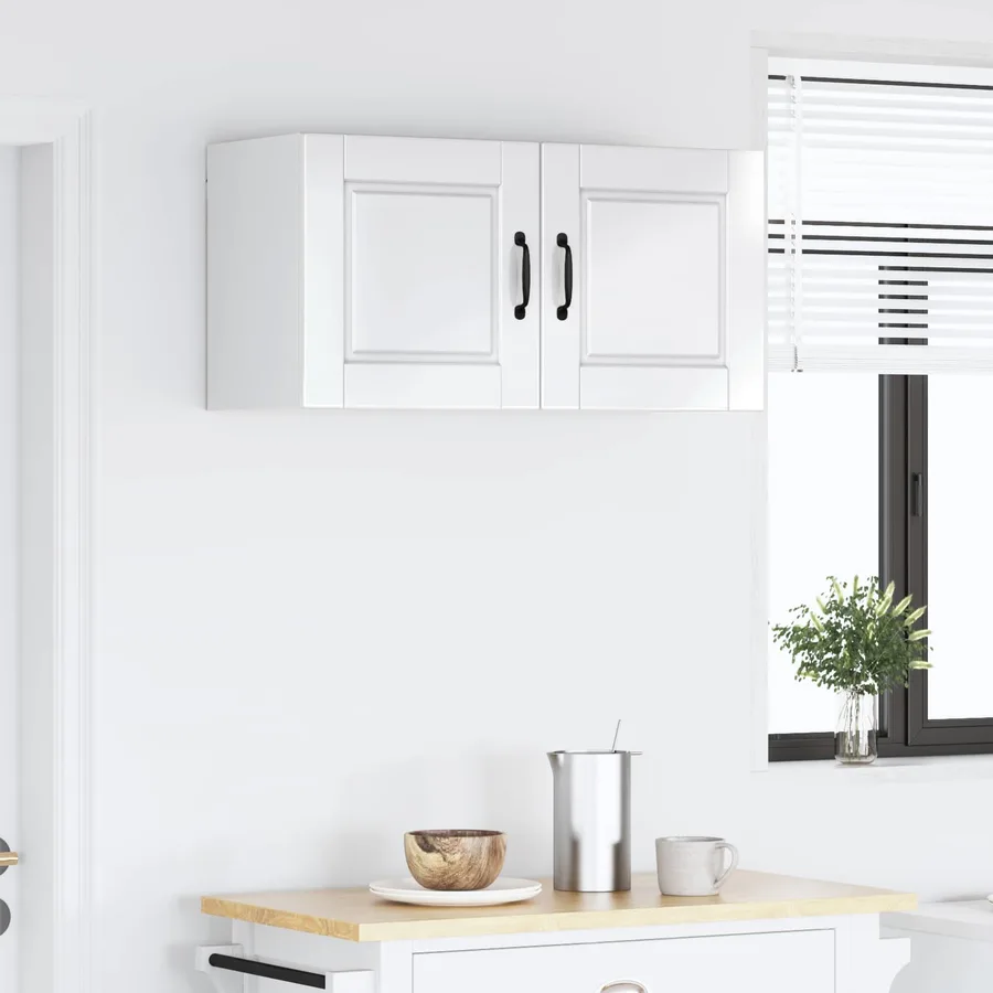 Meuble mural PORTO Blanc brillant 80 x 31 x 40 cm - 4