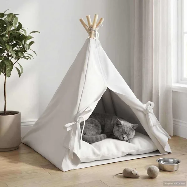 Teepee pour animaux de compagnie avec coussin 60 x 60 x 70 cm