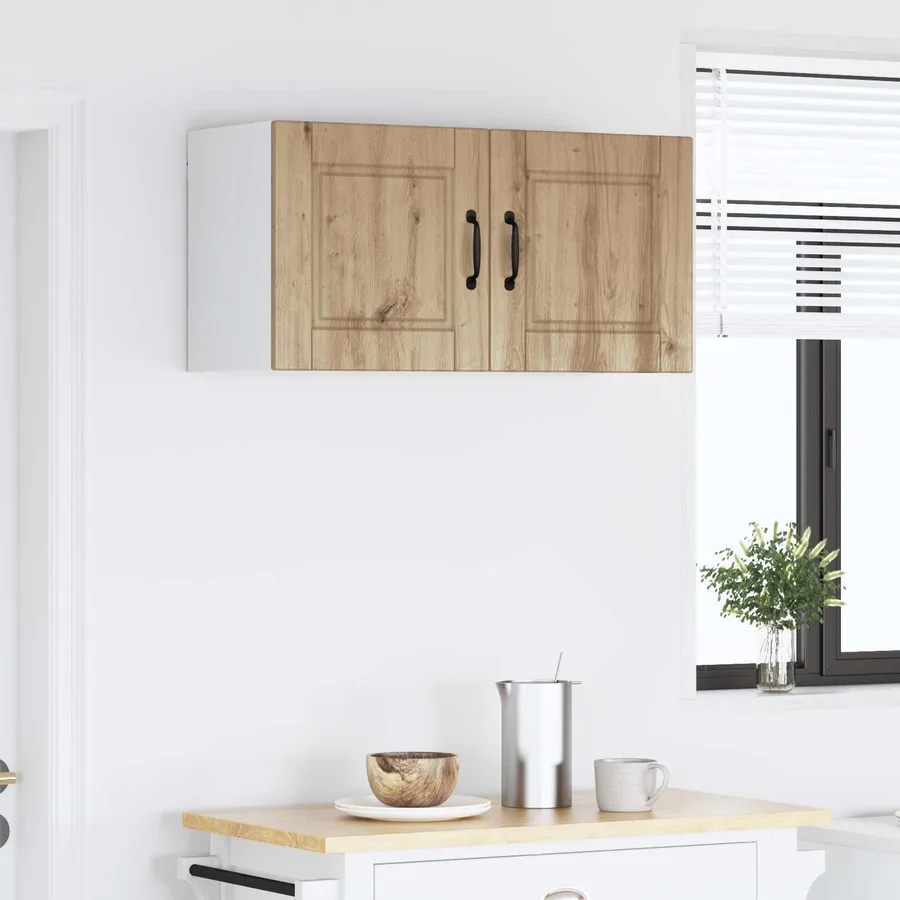Meuble mural PORTO Chêne artisanal 80 x 31 x 40 cm - 4