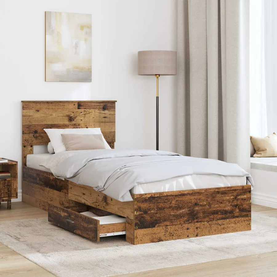 Cadre de lit Bois ancien 90 x 200 cm Bois d'ingénierie - 3