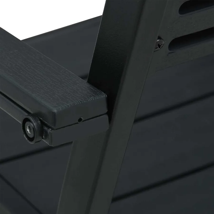 Chaises de jardin lot de 4 Noir PEHD Aspect de bois - 6