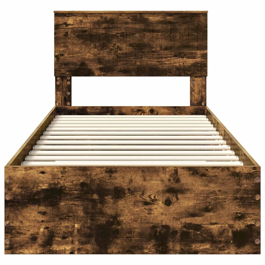 Cadre de lit Chêne fumé 90 x 190 cm Bois d'ingénierie - 7