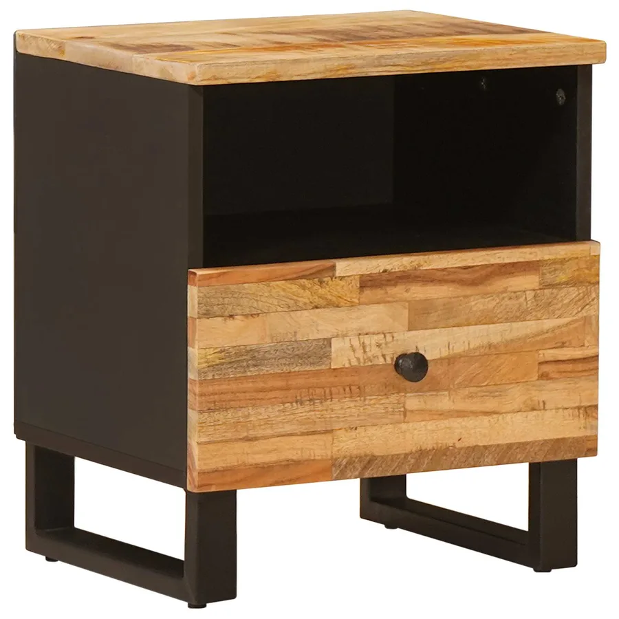 Armoire de lit avec tiroir 2 pcs Marron 40 x 33 x 46 cm - 2