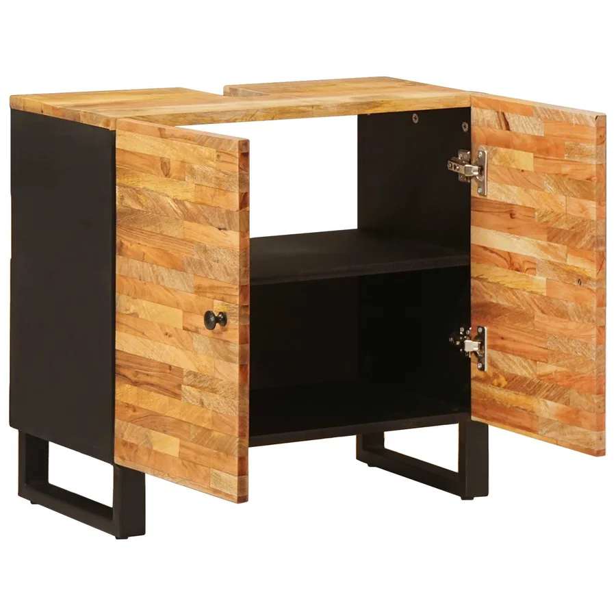 Meuble sous Lavabo de Salle de Bain Naturel 62 x 33 x 58 cm - 2