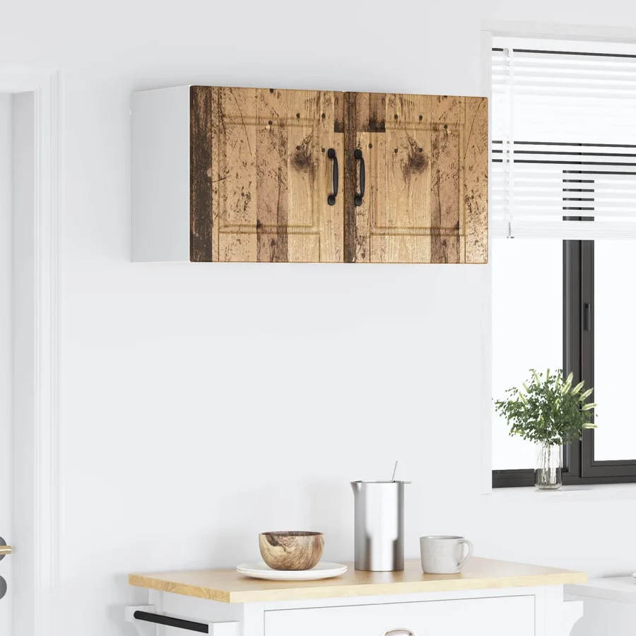 Meuble mural PORTO 2 pcs Bois ancien 40 x 31 x 40 cm - 4