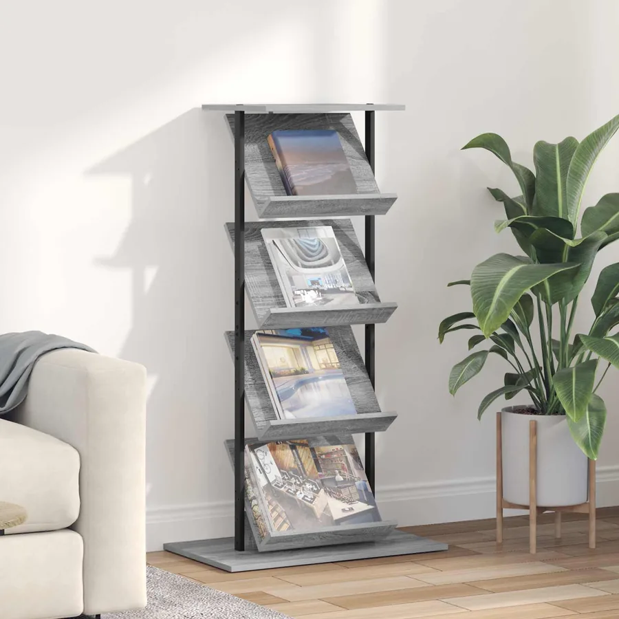 Étagère à magazines avec étagère Gris Sonoma 68 x 40 x 123,5 cm