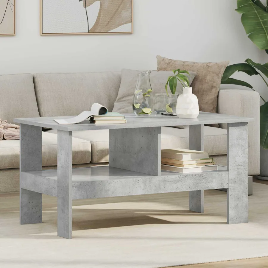 Table basse Gris béton 90 x 50 x 45 cm Bois d'ingénierie