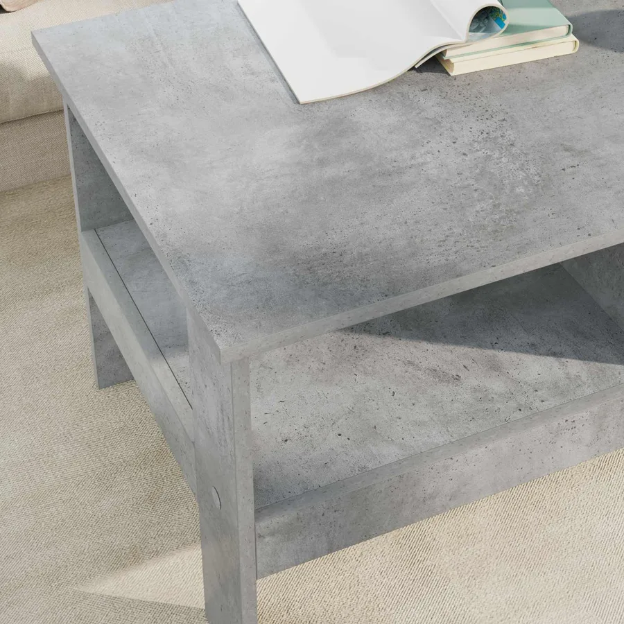Table basse Gris béton 90 x 50 x 45 cm Bois d'ingénierie - 4