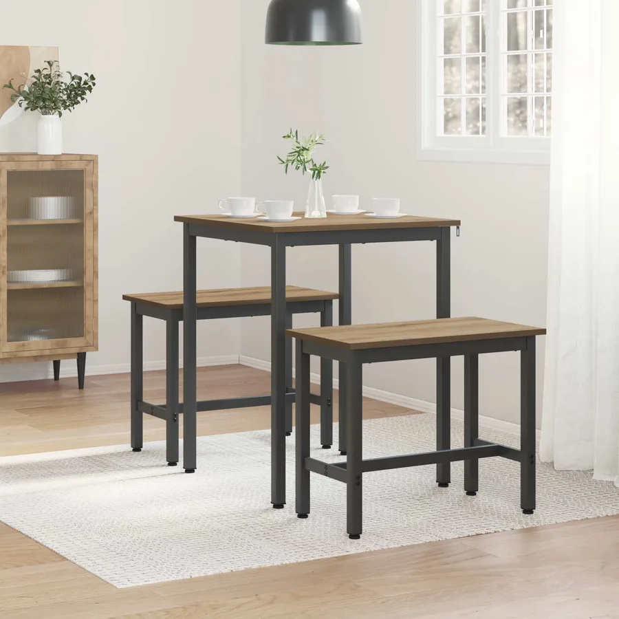 Table de salle à manger / Table de repas 60 x 60 x 75 cm MÉTAL - 4