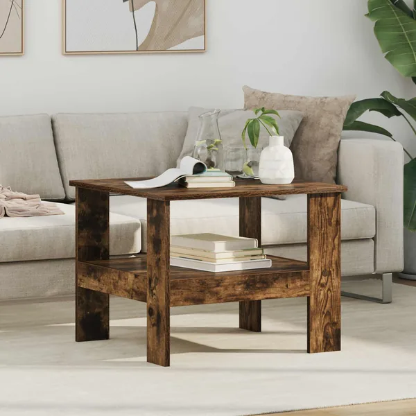 Table basse Chêne fumé 57 x 55 x 45 cm Bois d'ingénierie