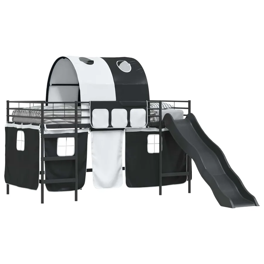 Lit mezzanine pour enfants Noir 100 x 200 cm Métал - 2