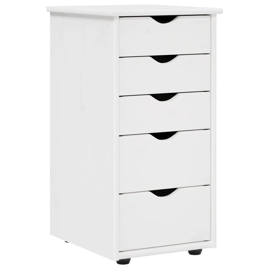 Armoire Blanc 34 x 39 x 61,5 cm Bois de Pin Massif - 2