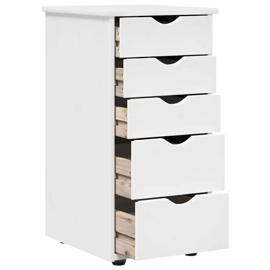Armoire Blanc 34 x 39 x 61,5 cm Bois de Pin Massif - 4