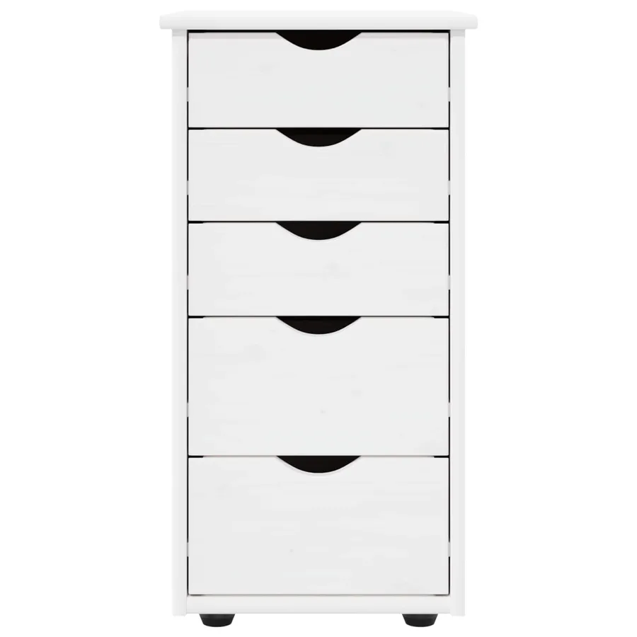Armoire Blanc 34 x 39 x 61,5 cm Bois de Pin Massif - 5