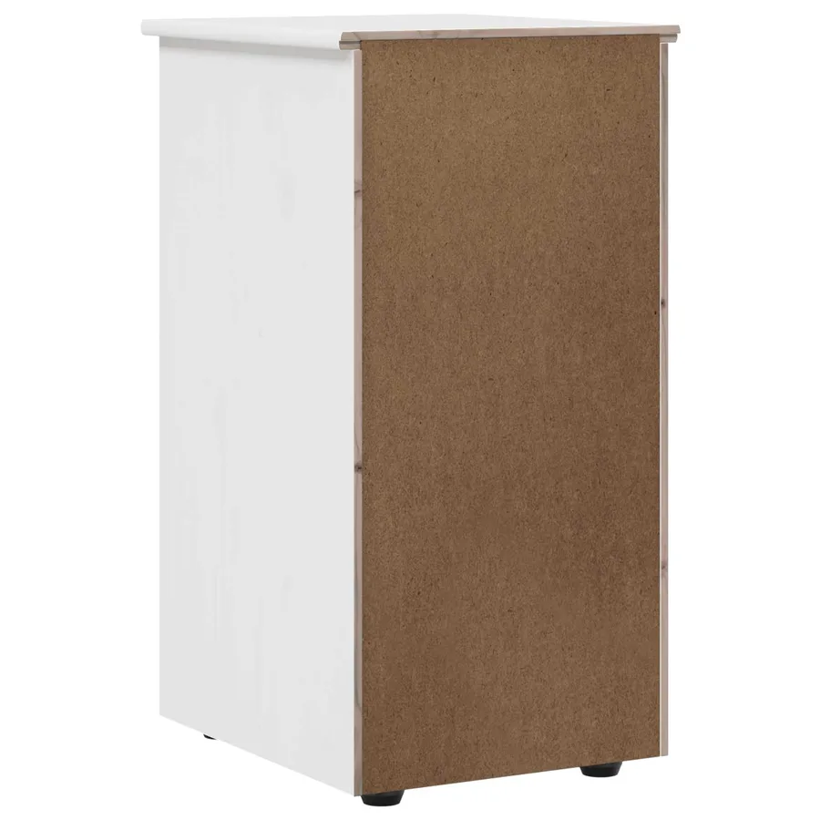 Armoire Blanc 34 x 39 x 61,5 cm Bois de Pin Massif - 7