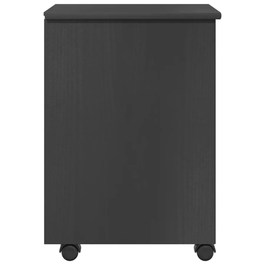 Cabinet roulant avec roue Gris 34 x 39 x 56 cm Pin massif - 6