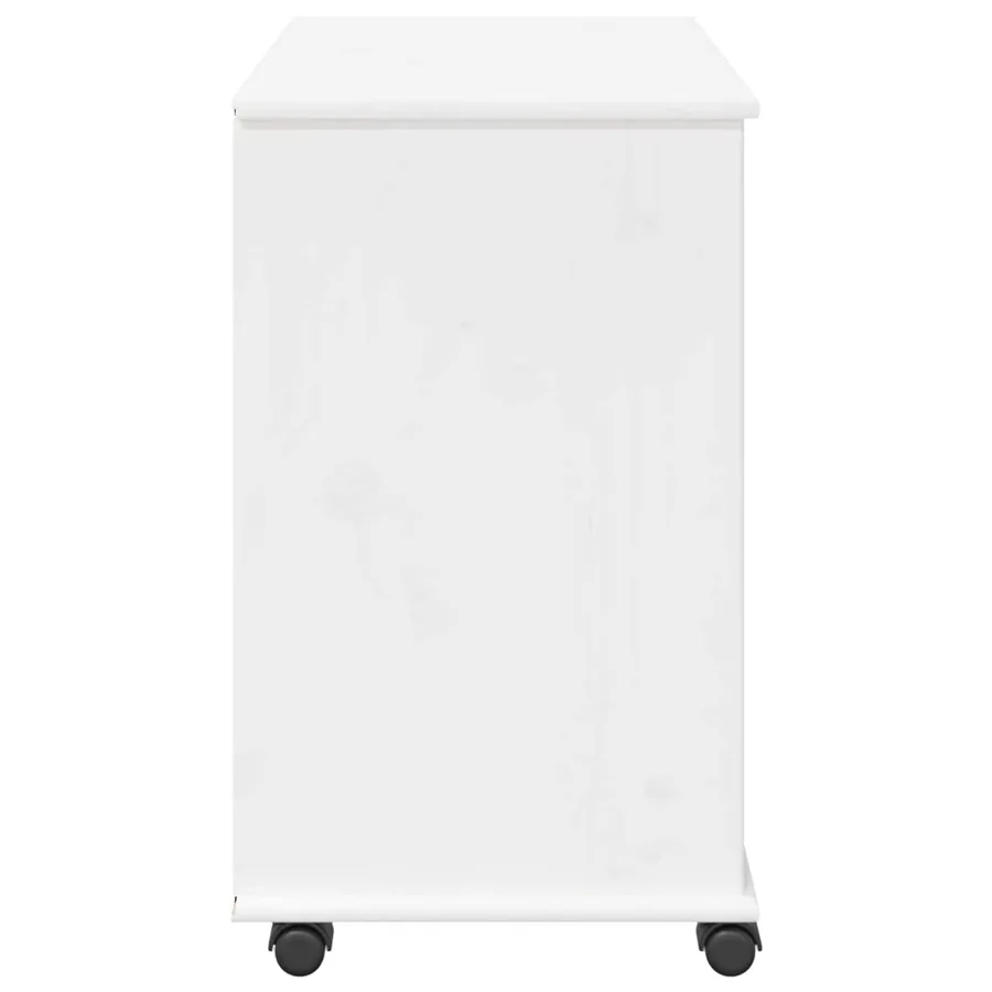 Cabinet roulant Blanc 63,5 x 39 x 65,5 cm Bois de Pin Massif - 6