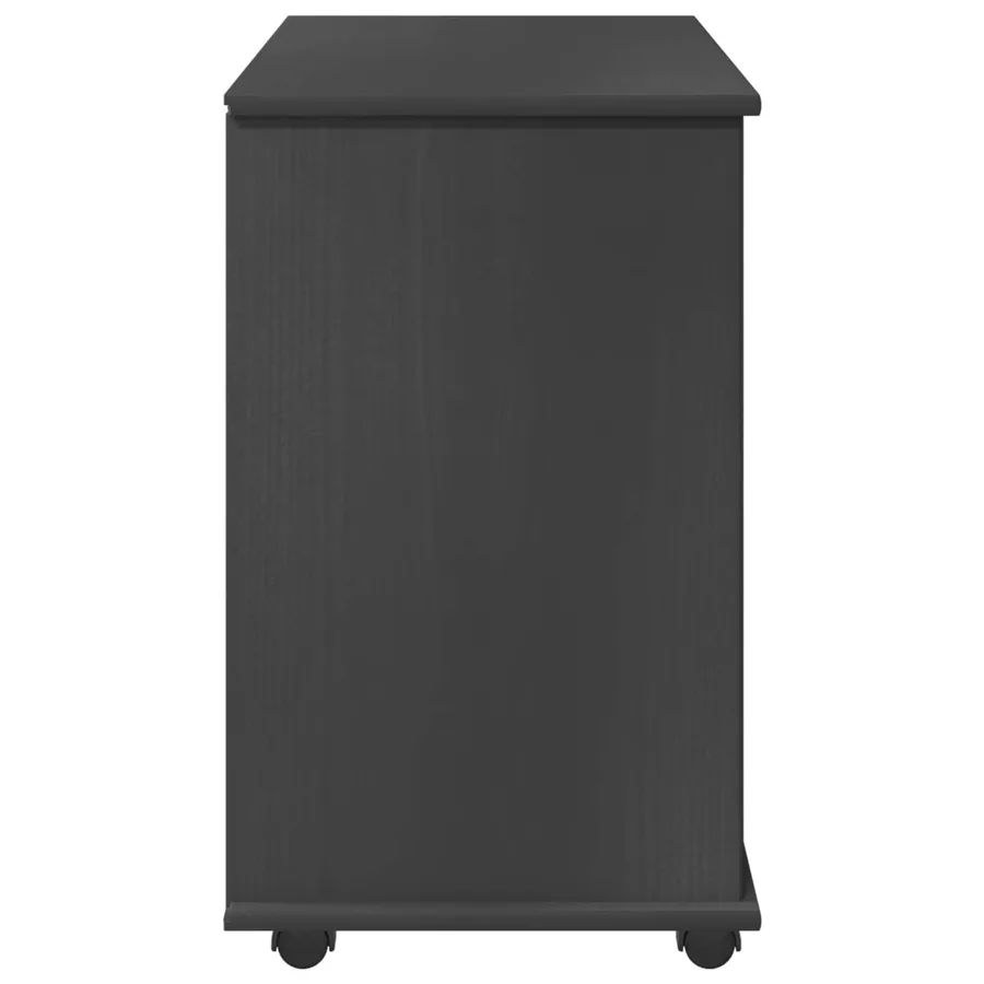 Cabinet roulant Gris 63,5 x 39 x 65,5 cm Bois de Pin Massif - 6