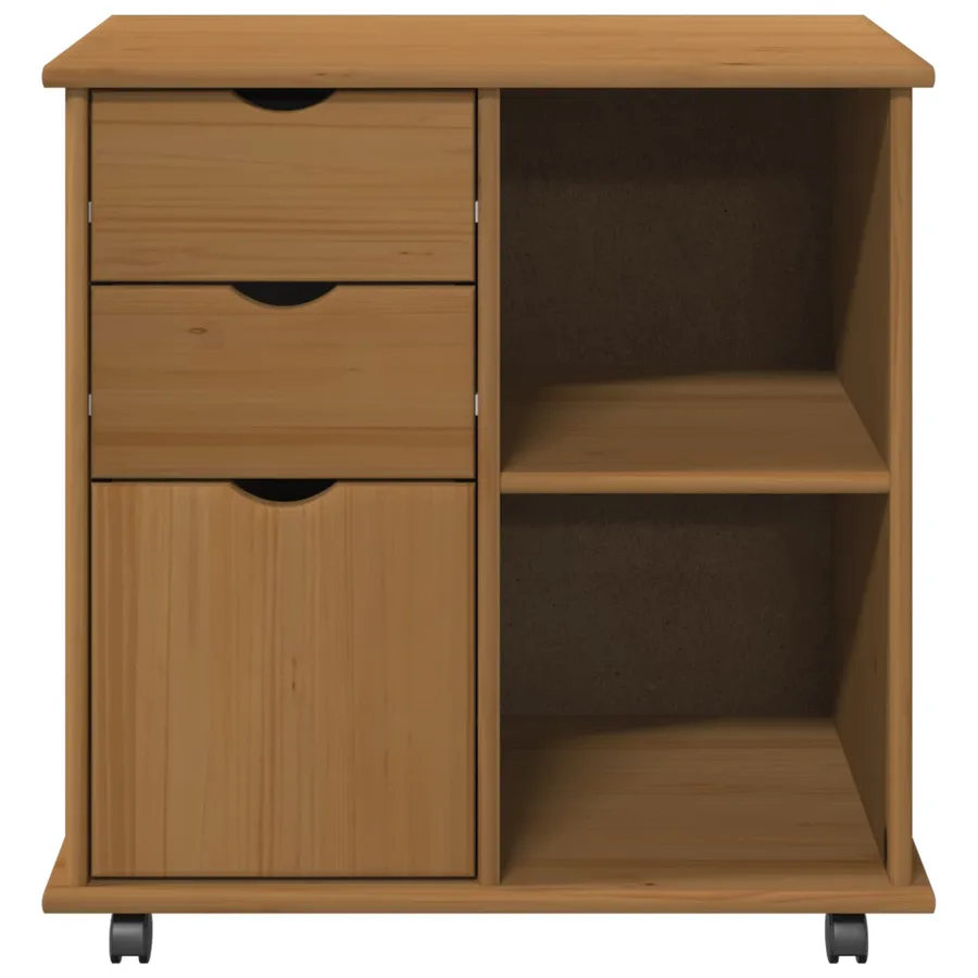 Cabinet roulant avec roue Marron miel 63,5 x 39 x 65,5 cm - 5